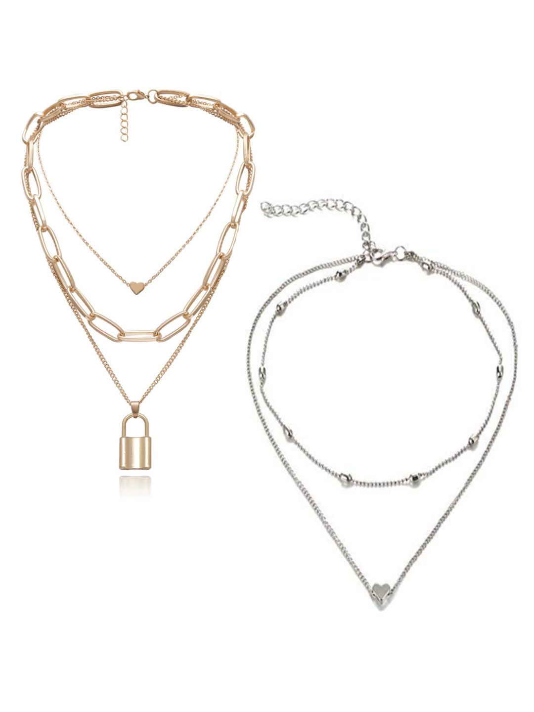 YouBella Jewellery Stylish Combo of Two Necklace Chains for Women and Girls (Style 5)