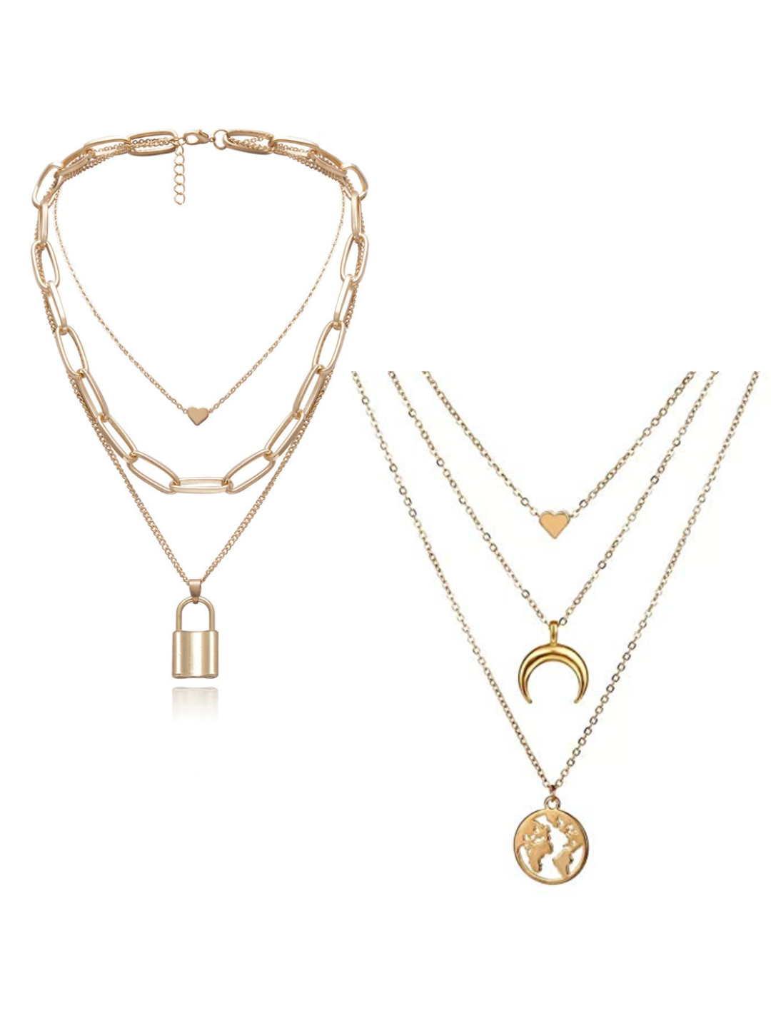 YouBella Jewellery Stylish Combo of Two Necklace Chains for Women and Girls