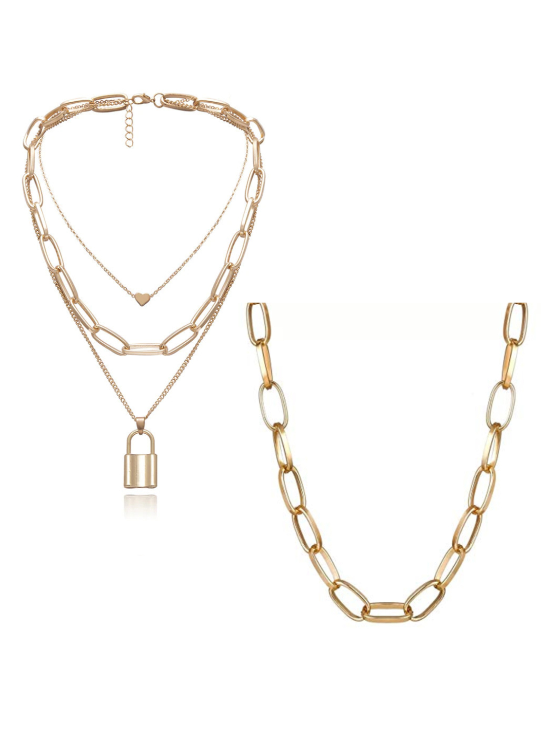 YouBella Jewellery Stylish Combo of Two Necklace Chains for Women and Girls (Style 1)