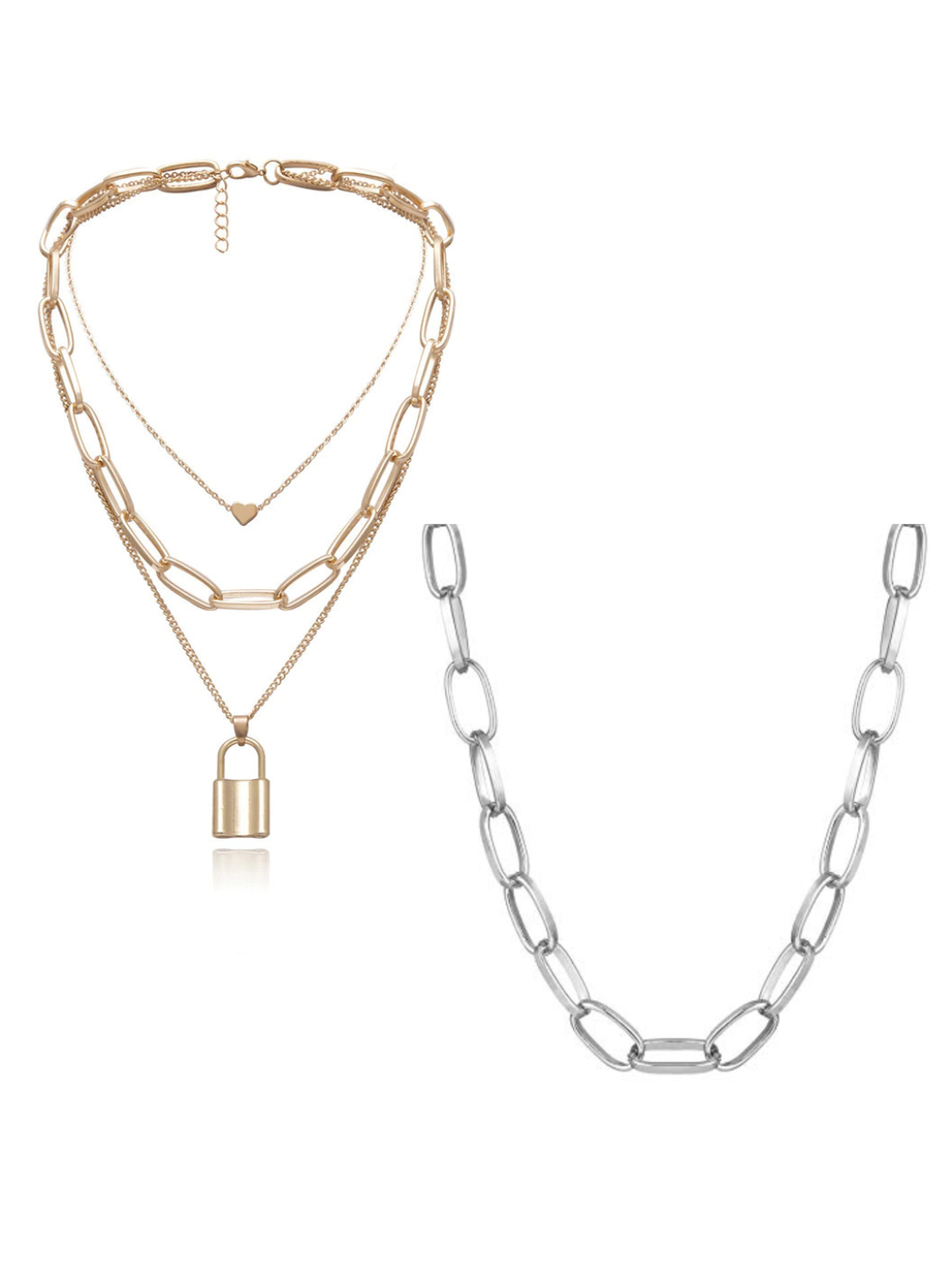 YouBella Jewellery Stylish Combo of Two Necklace Chains for Women and Girls (Style 2)
