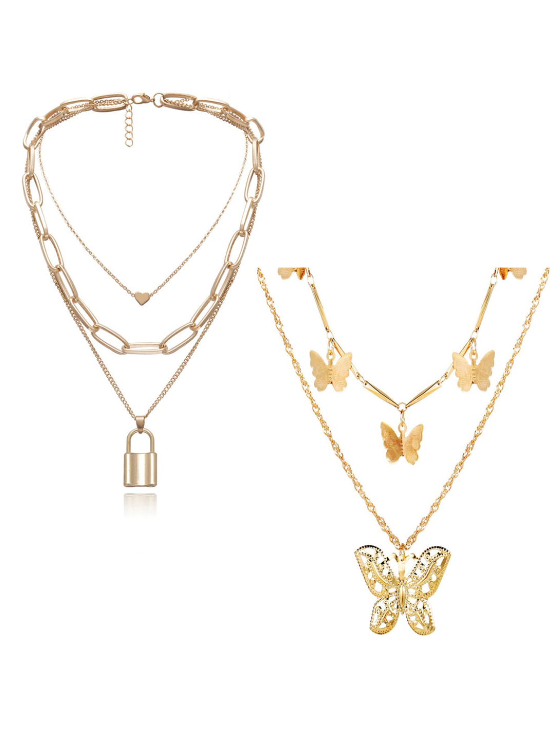 YouBella Jewellery Stylish Combo of Two Necklace Chains for Women and Girls (Style 4)