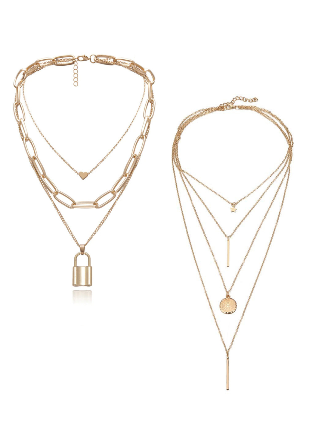 YouBella Jewellery Stylish Combo of Two Necklace Chains for Women and Girls (Style 5)