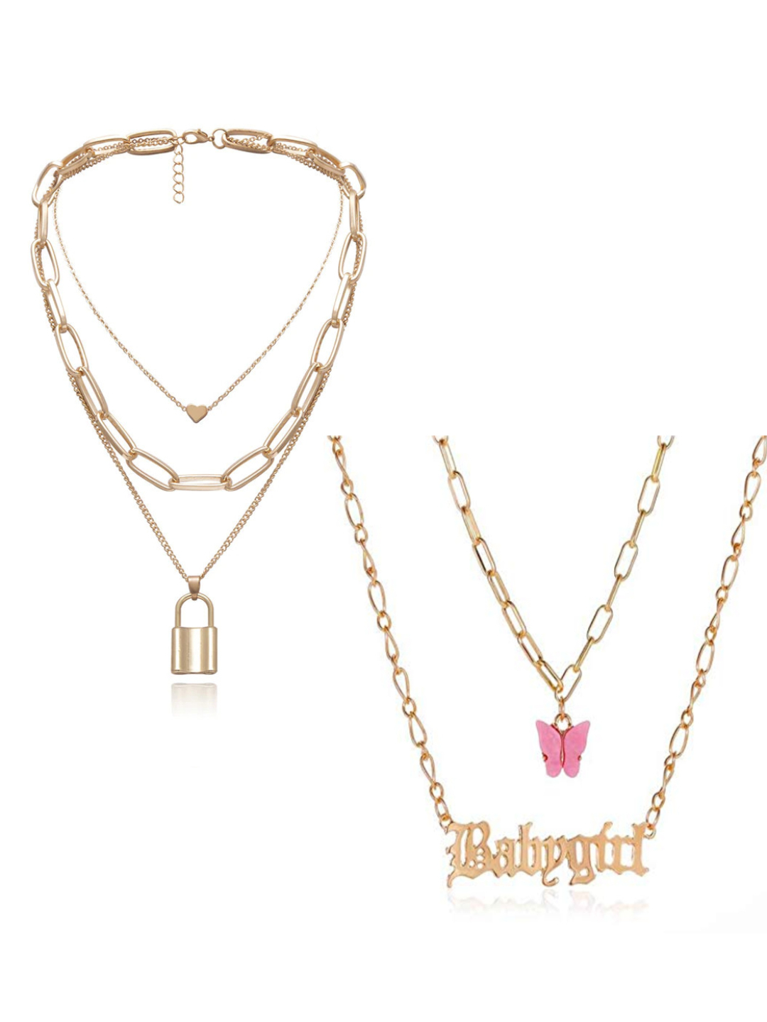 YouBella Jewellery Stylish Combo of Two Necklace Chains for Women and Girls (Style 6)