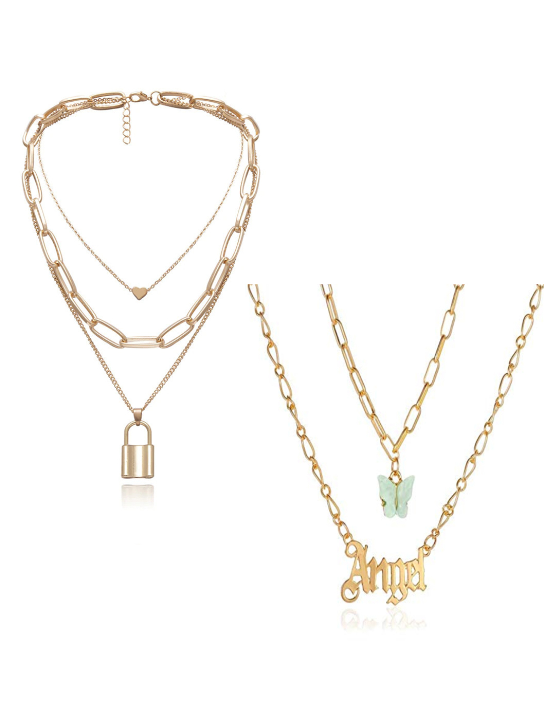 YouBella Jewellery Stylish Combo of Two Necklace Chains for Women and Girls (Style 1)