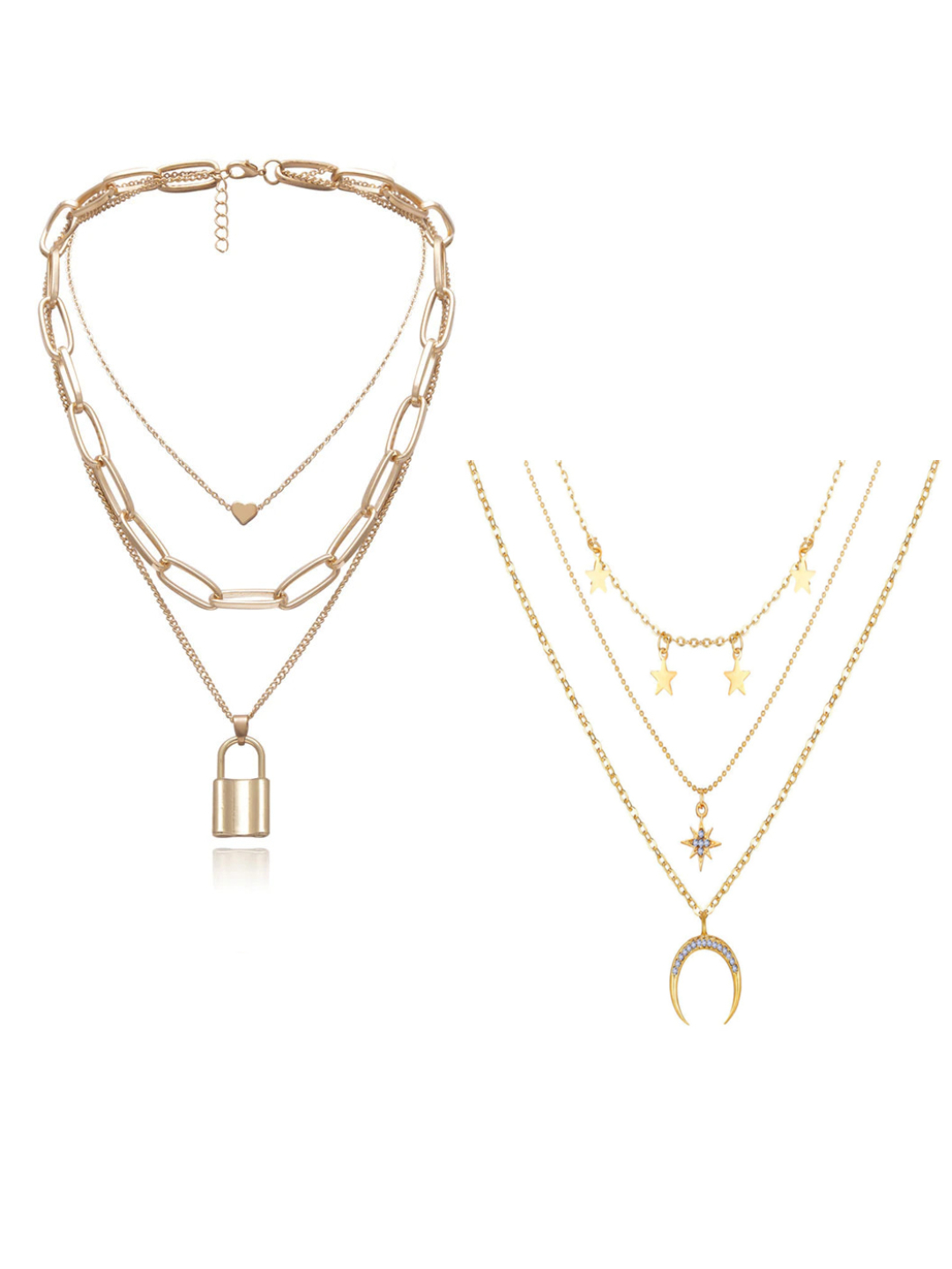 YouBella Jewellery Stylish Combo of Two Necklace Chains for Women and Girls (Style 4)
