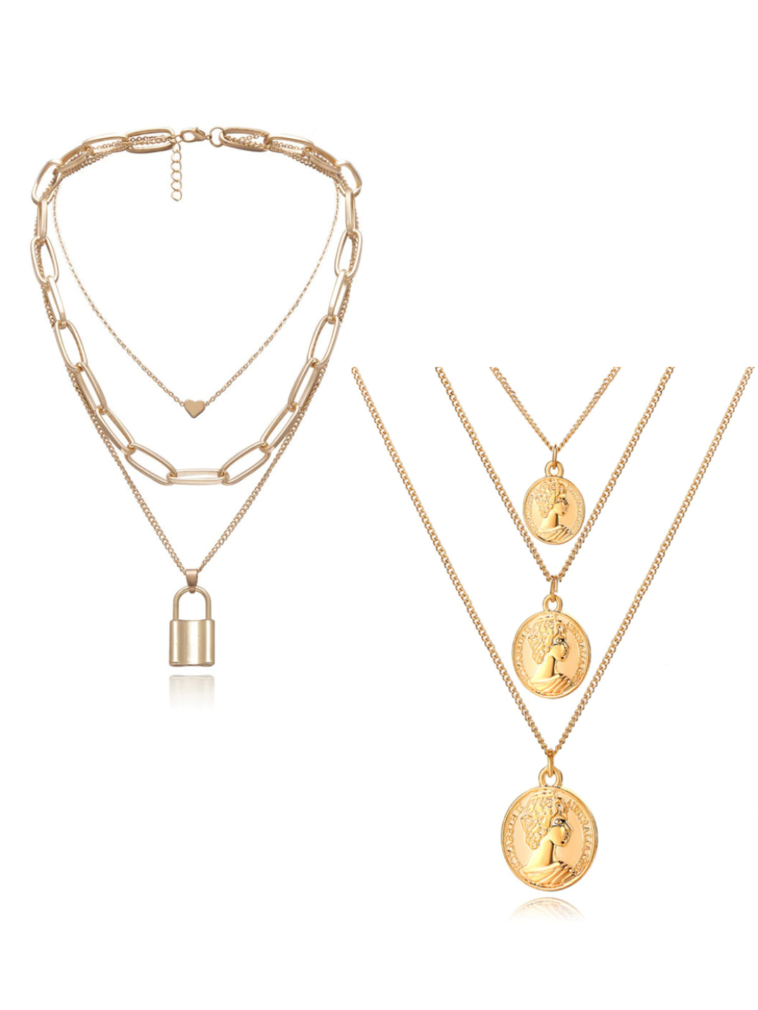 YouBella Jewellery Stylish Combo of Two Necklace Chains for Women and Girls (Style 5)