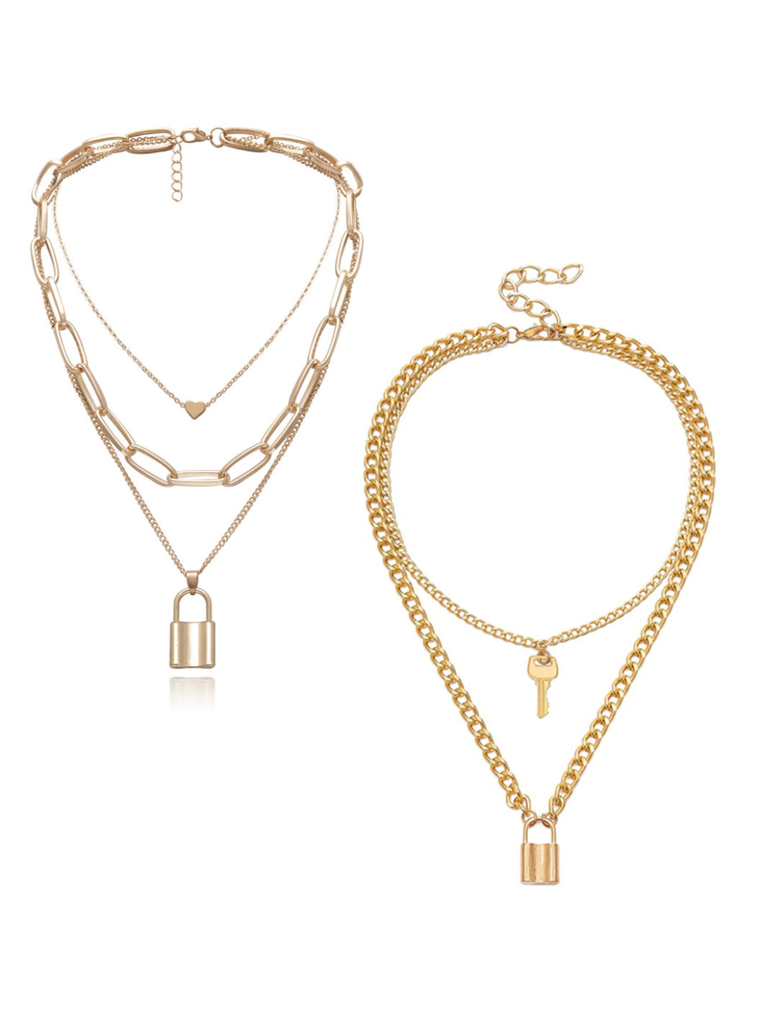 YouBella Jewellery Stylish Combo of Two Necklace Chains for Women and Girls (Style 1)