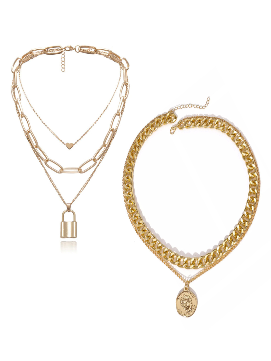 YouBella Jewellery Stylish Combo of Two Necklace Chains for Women and Girls (Style 3)