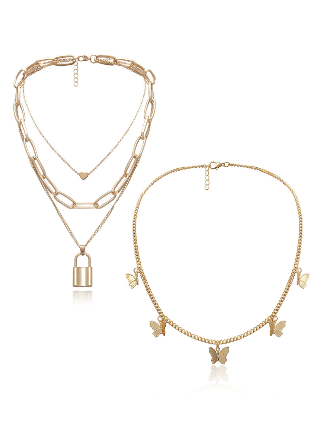 YouBella Jewellery Stylish Combo of Two Necklace Chains for Women and Girls (Style 4)