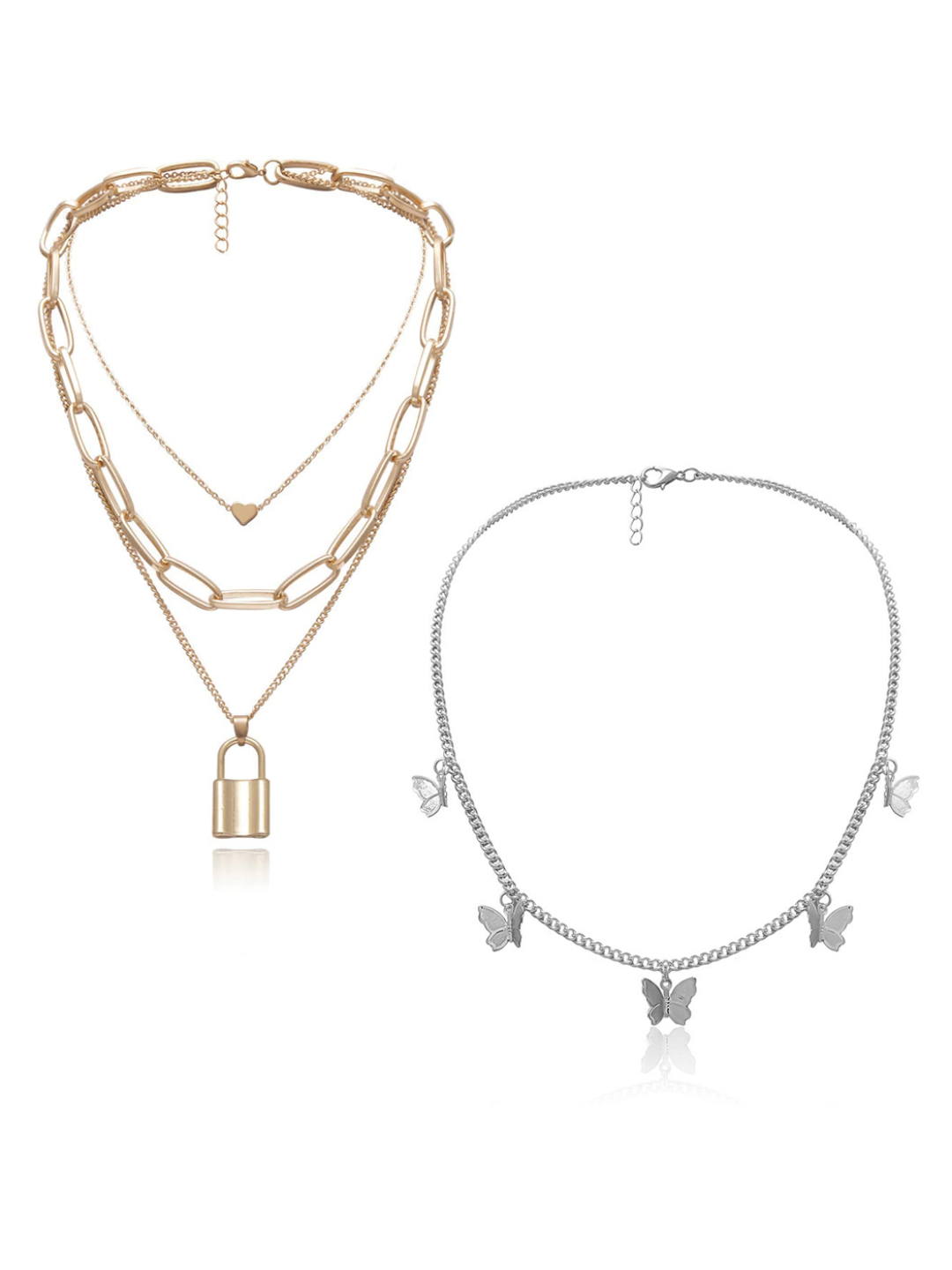 YouBella Jewellery Stylish Combo of Two Necklace Chains for Women and Girls (Style 5)