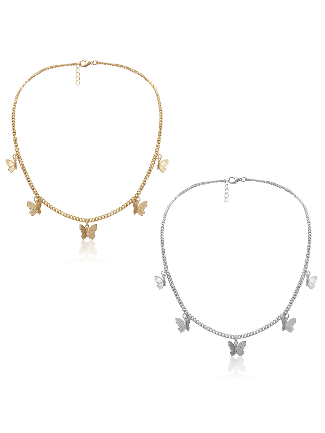 YouBella Jewellery Stylish Combo of Two Necklace Chains for Women and Girls (Style 2)