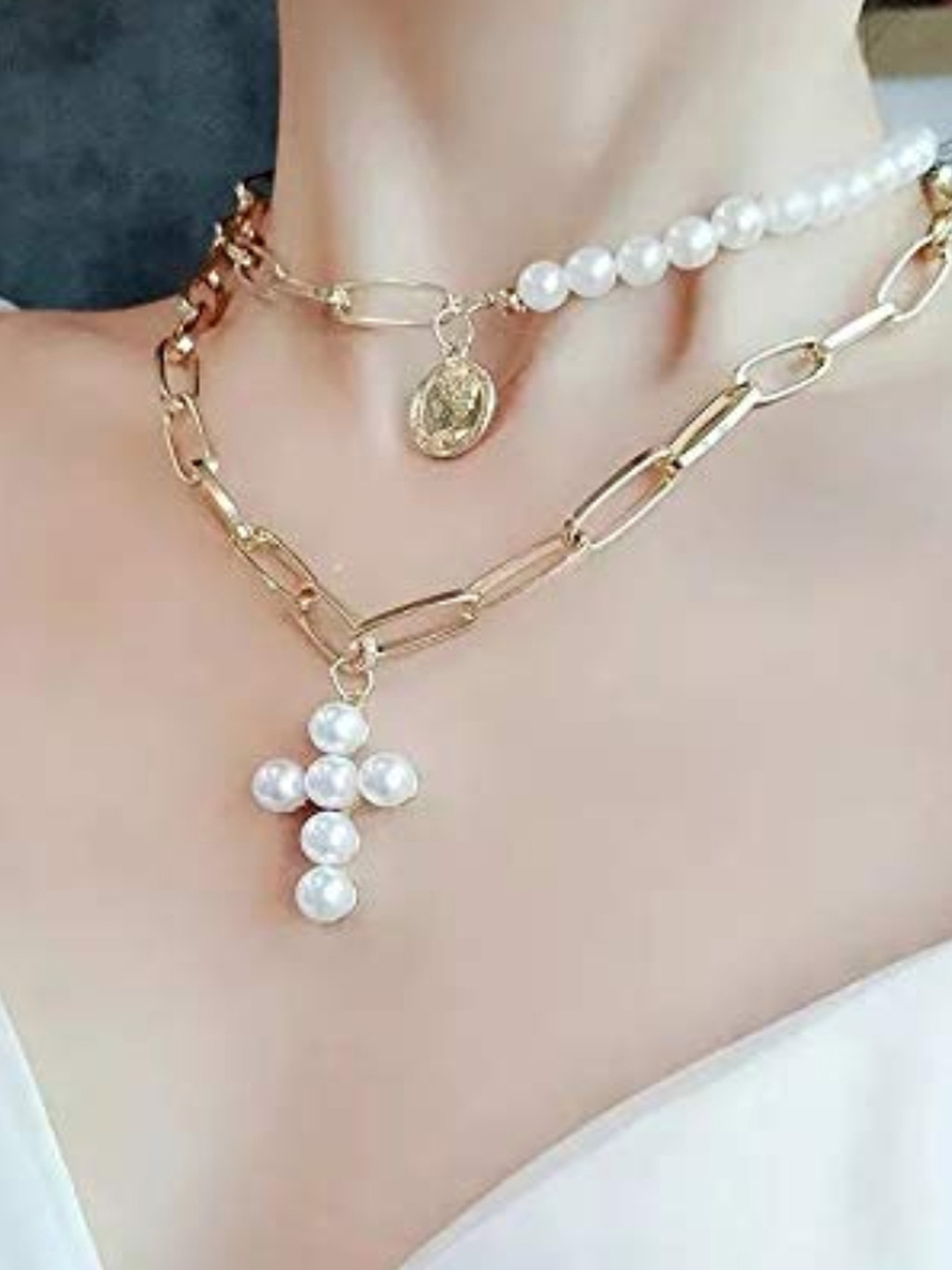 YouBella Jewellery Stylish Combo of Two Necklace Chains for Women and Girls (Style 5)