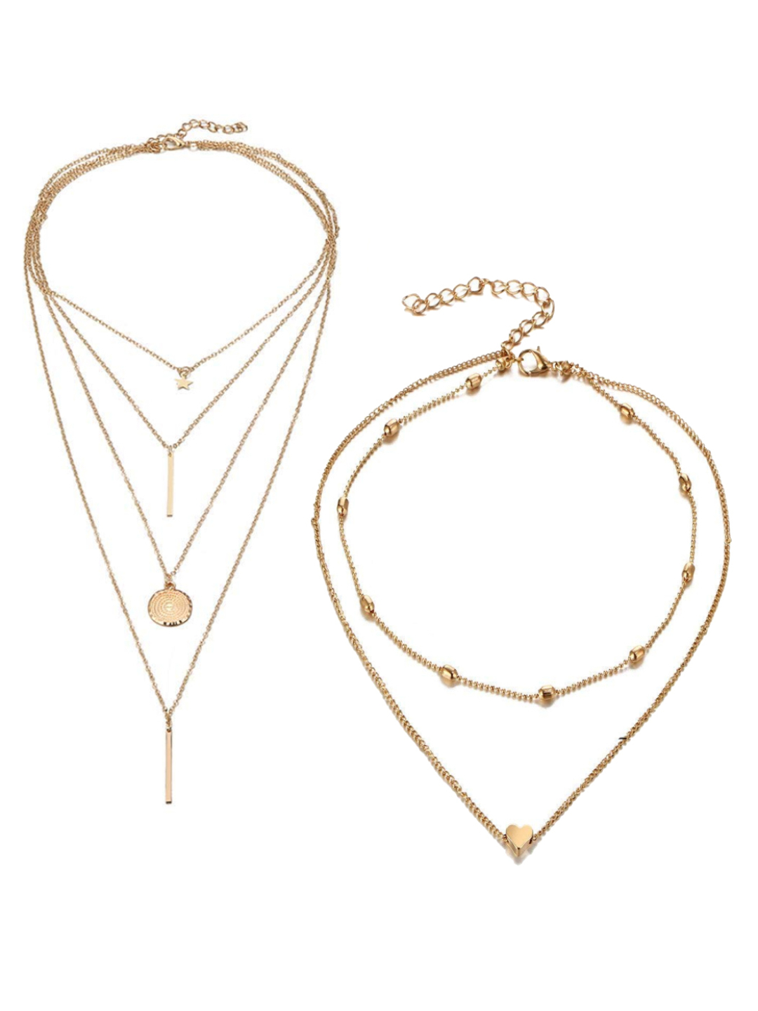YouBella Jewellery Stylish Combo of Two Necklace Chains for Women and Girls (Style 1)