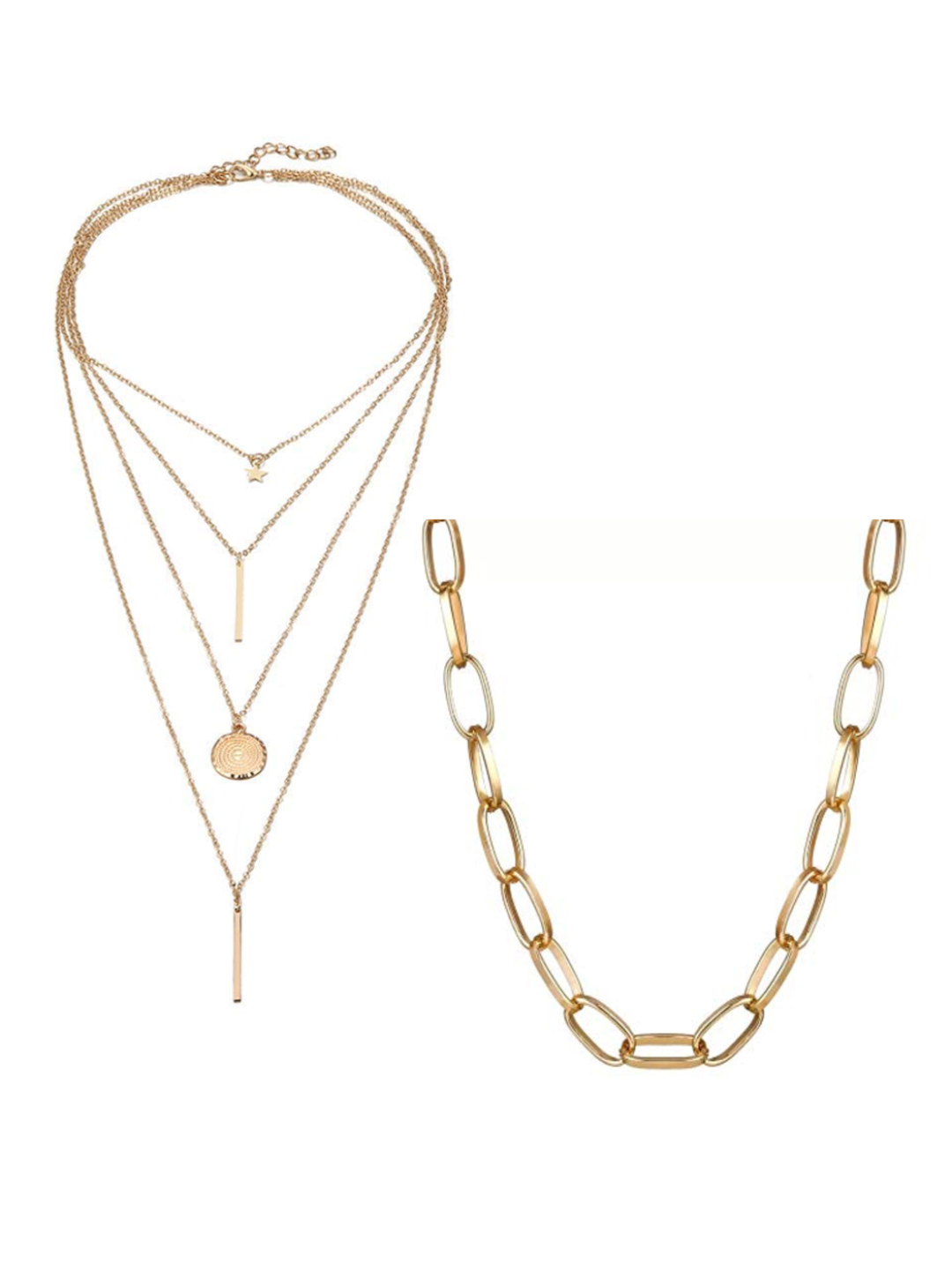YouBella Jewellery Stylish Combo of Two Necklace Chains for Women and Girls (Style 4)