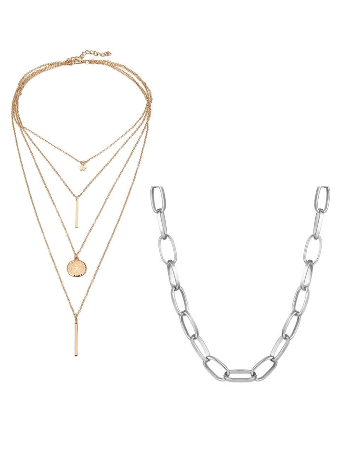 YouBella Jewellery Stylish Combo of Two Necklace Chains for Women and Girls (Style 5)