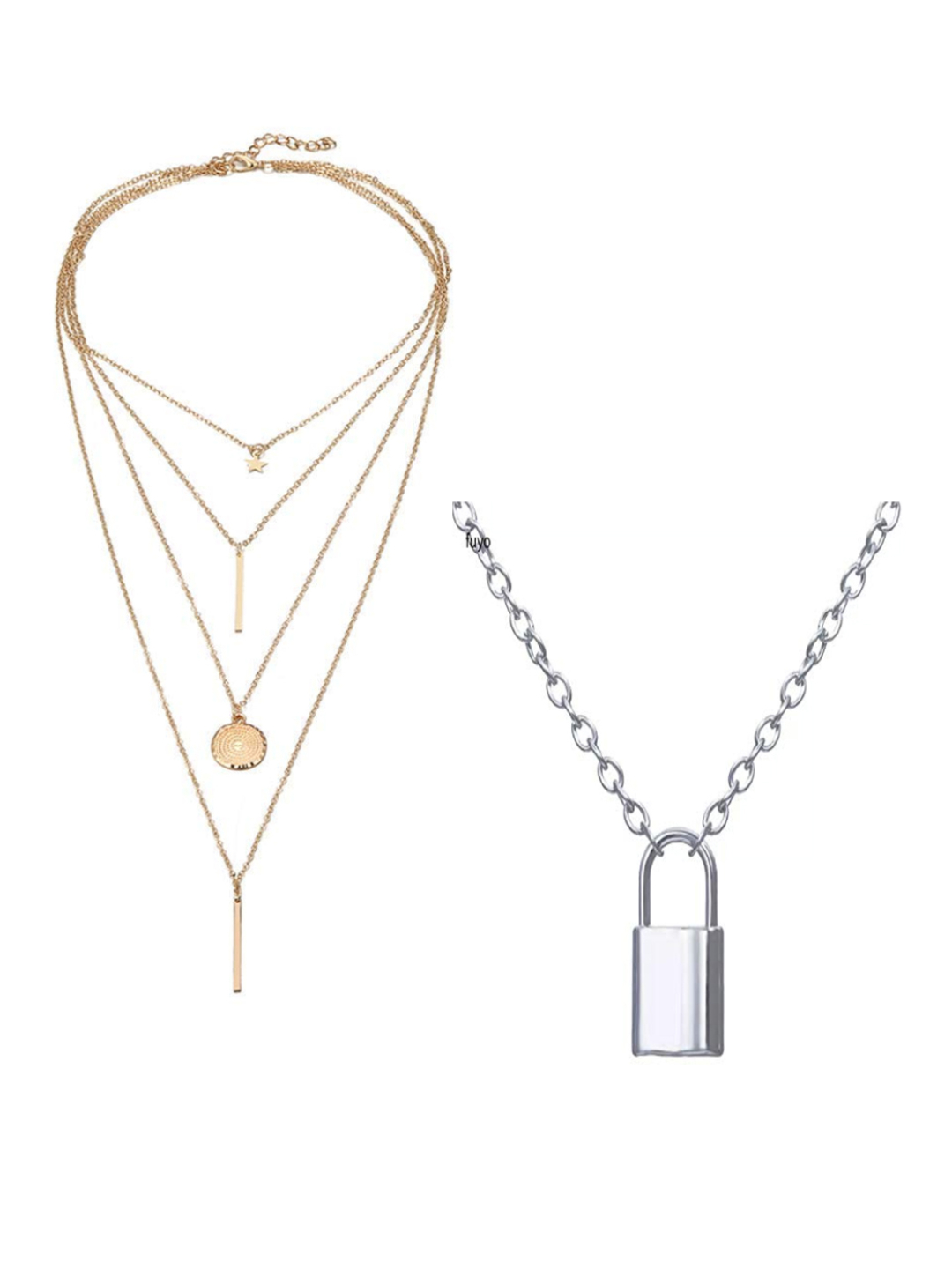 YouBella Jewellery Stylish Combo of Two Necklace Chains for Women and Girls (Style 6)