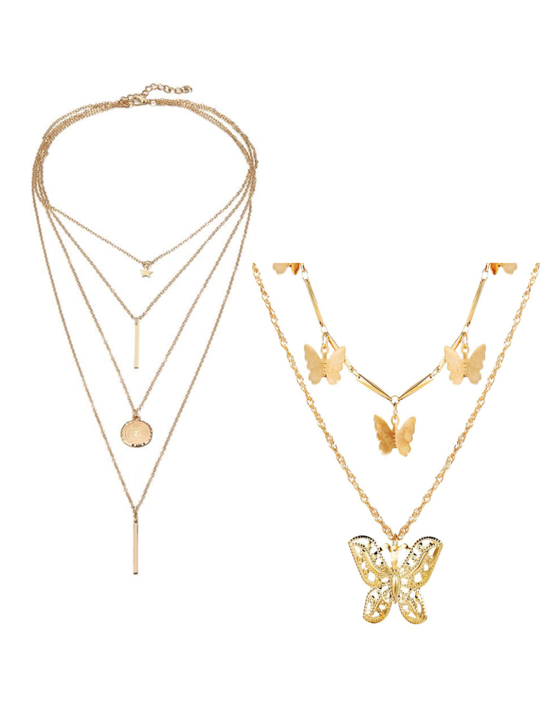 YouBella Jewellery Stylish Combo of Two Necklace Chains for Women and Girls (Style 1)