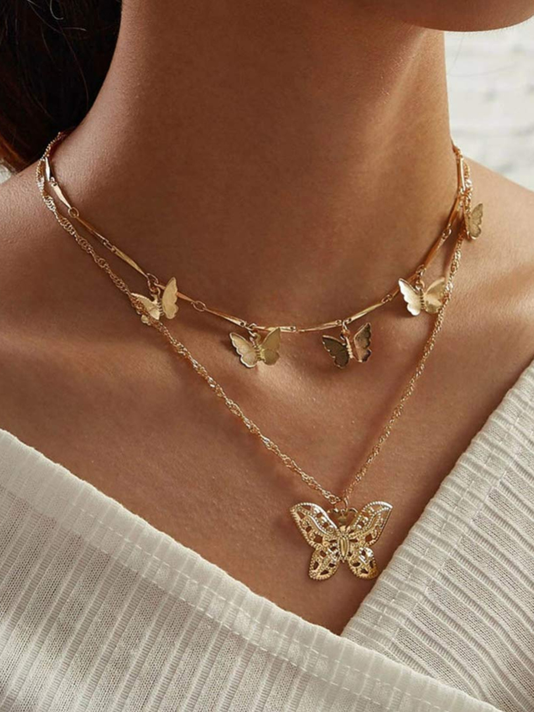 YouBella Jewellery Stylish Combo of Two Necklace Chains for Women and Girls (Style 1)