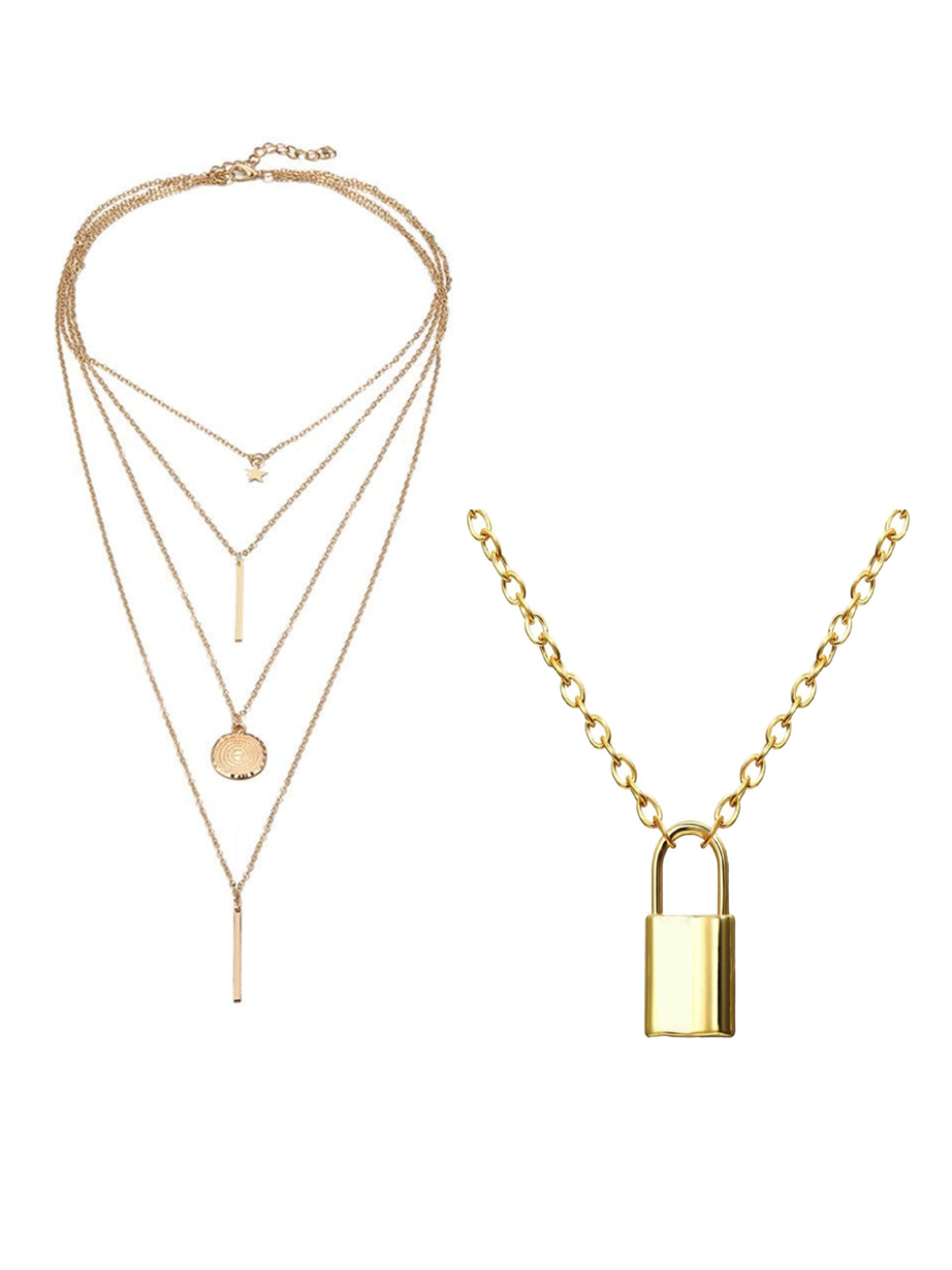 YouBella Jewellery Stylish Combo of Two Necklace Chains for Women and Girls (Style 3)