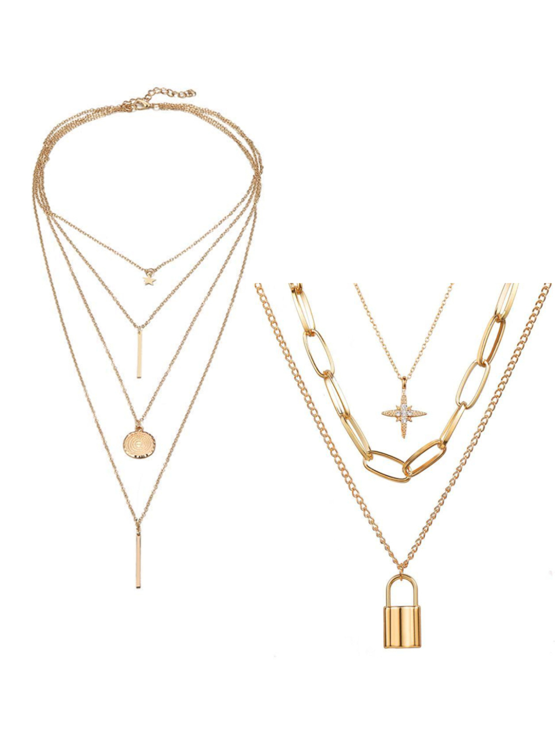 YouBella Jewellery Stylish Combo of Two Necklace Chains for Women and Girls (Style 4)