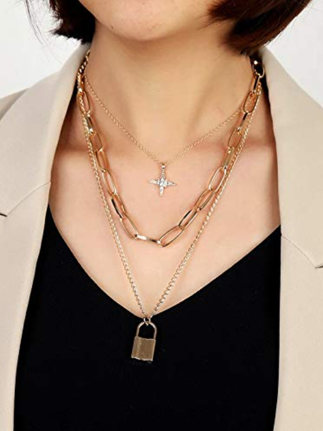 YouBella Jewellery Stylish Combo of Two Necklace Chains for Women and Girls (Style 4)