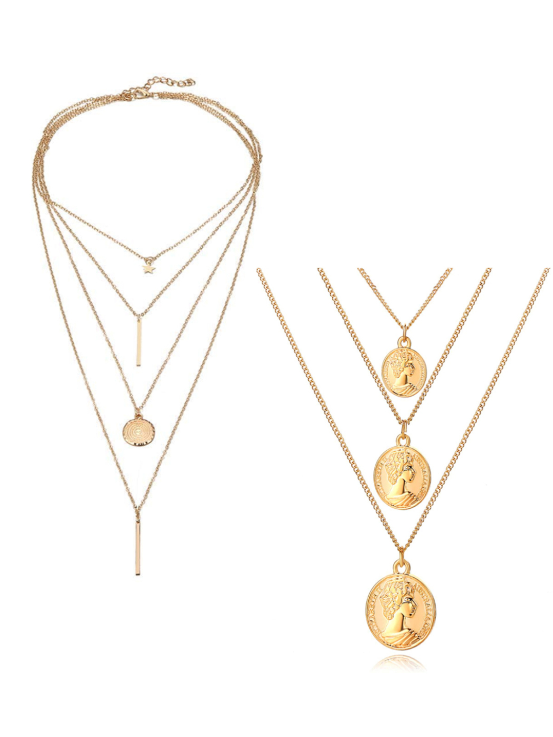 YouBella Jewellery Stylish Combo of Two Necklace Chains for Women and Girls (Style 6)