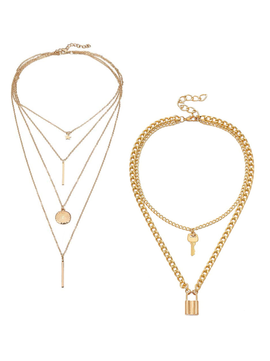 YouBella Jewellery Stylish Combo of Two Necklace Chains for Women and Girls (Style 2)