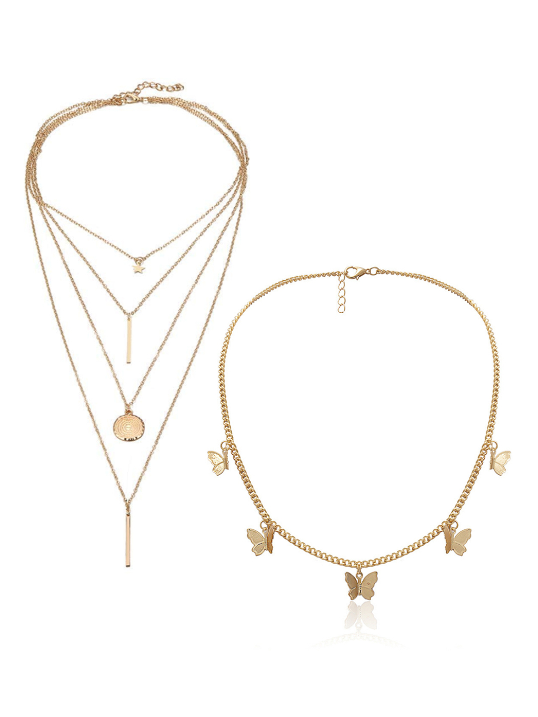 YouBella Jewellery Stylish Combo of Two Necklace Chains for Women and Girls (Style 4)