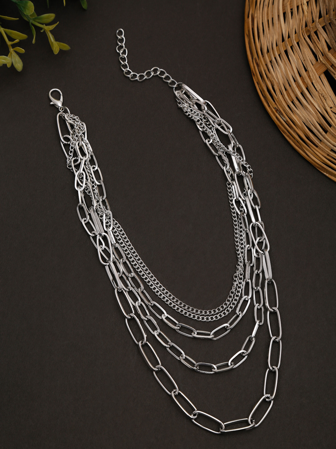 YouBella Jewellery for Women Stylish Pendant Necklace for Women & Girls (Silver) (YBNK_5970)