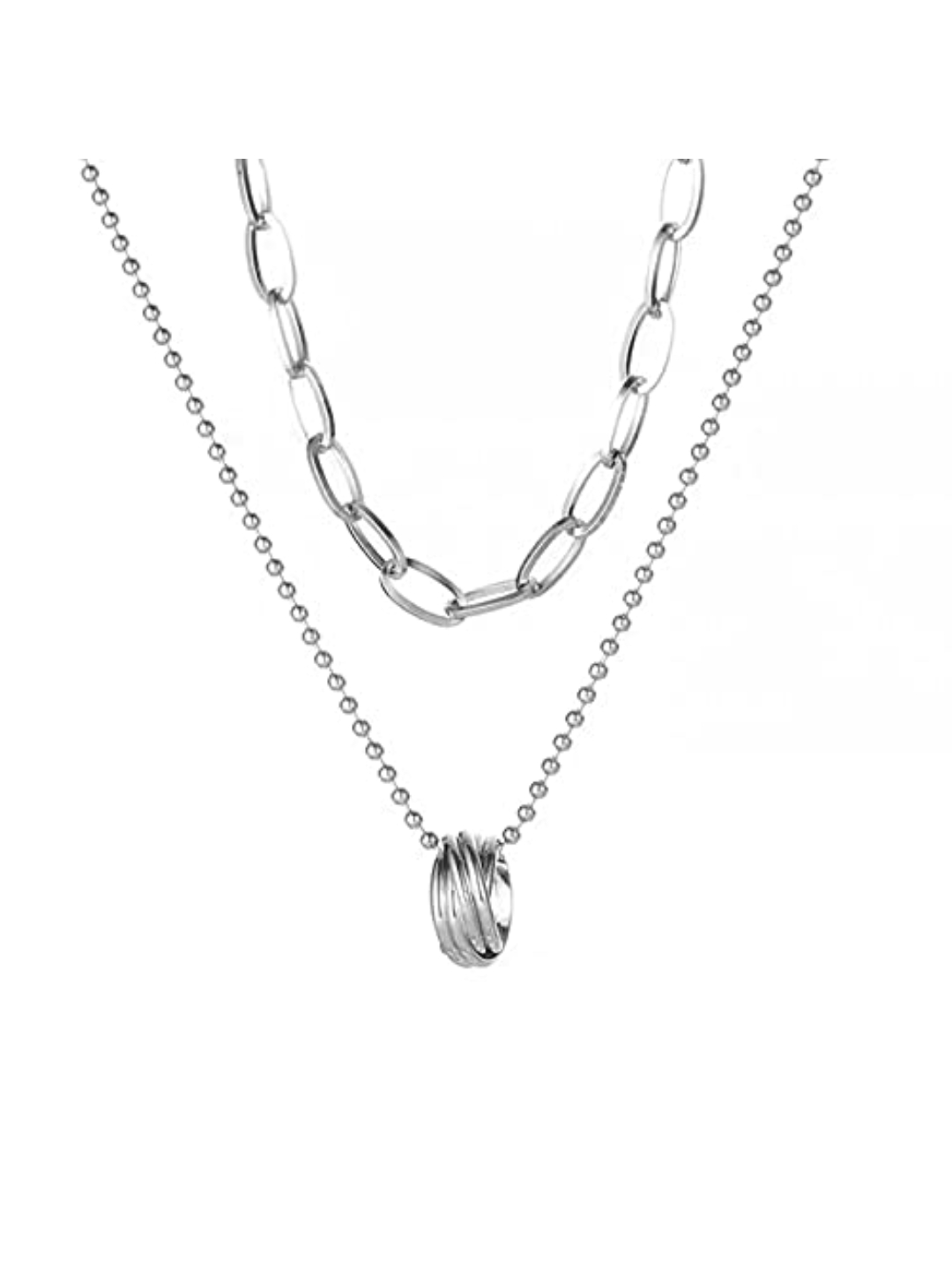 YouBella Jewellery for Women Stylish Pendant Necklace for Women & Girls (Silver) (YBNK_5971)