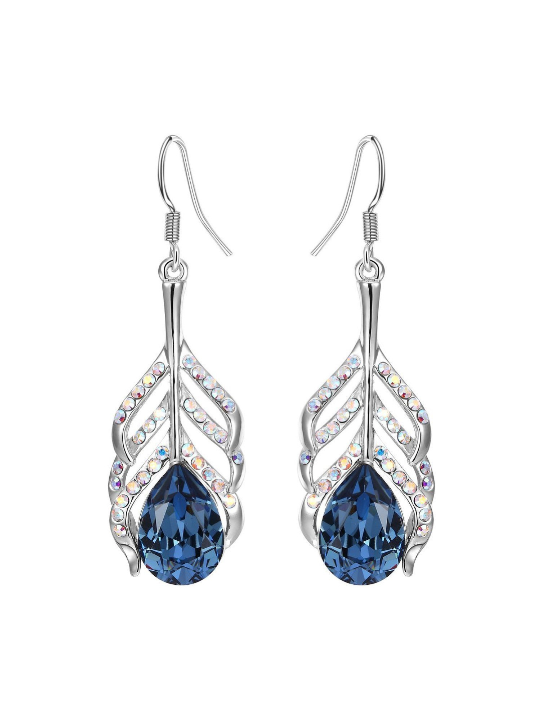 Valentine Gifts : YouBella Gracias Collection Lord Krishna Feather Crystal Jewellery Combo of Pendant Set/Necklace Set with Earrings for Girls and Women