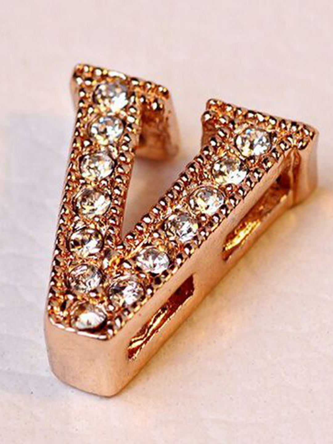 Valentine Gifts :YouBella Jewellery Alphabet Letter V Unisex Pendant/Necklace for Women/Girls/Boys/Men (Gold)