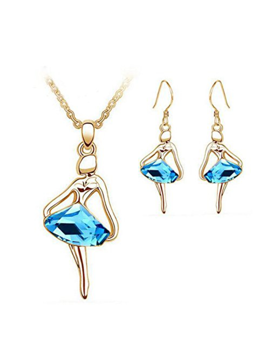 Youbella Dancing Doll Crystal Pendant Necklace For Women (Gold)