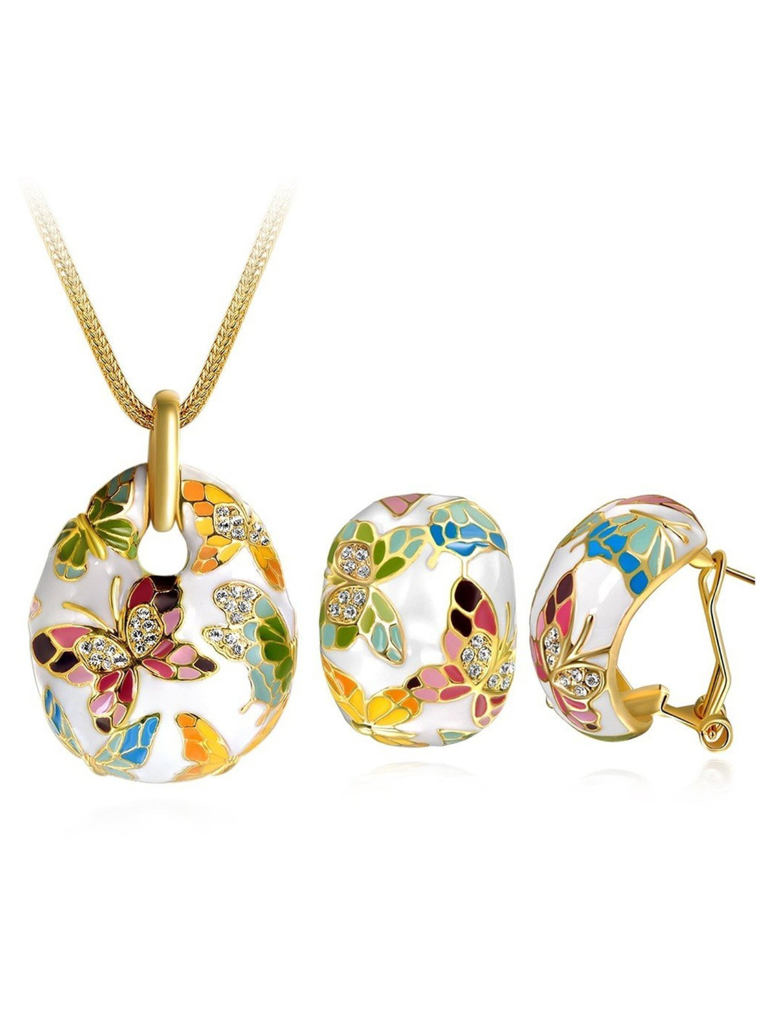 YouBella Jewellery Enamel Multicolor Necklace and Earrings Jewellery Set for Women and Girls