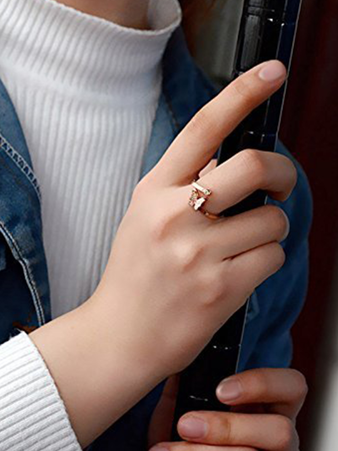 YouBella Jewellery Butterfly Rose Gold Plated Ring for Girls (Rose Gold) (YBRG_20049)