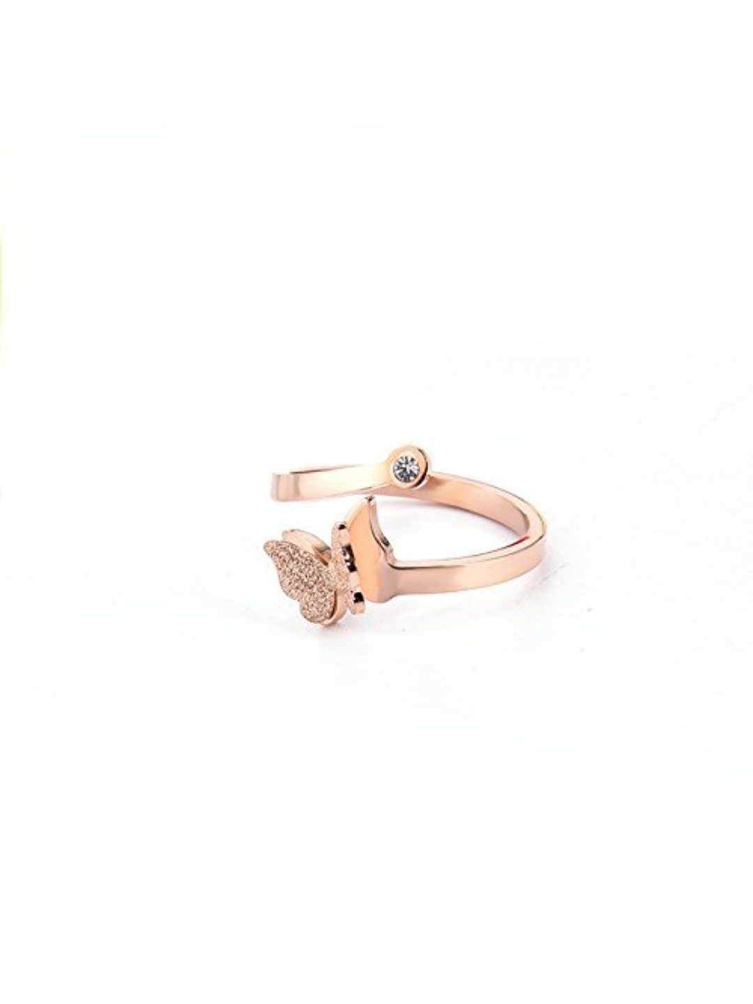 YouBella Jewellery Butterfly Rose Gold Plated Ring for Girls (Rose Gold) (YBRG_20049)