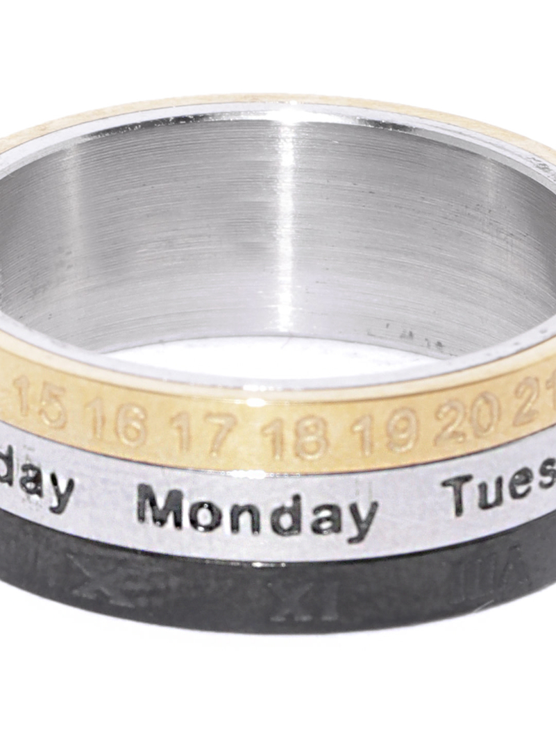 YouBella Unisex Silver-Toned  Gold-Toned Engraved Finger Ring