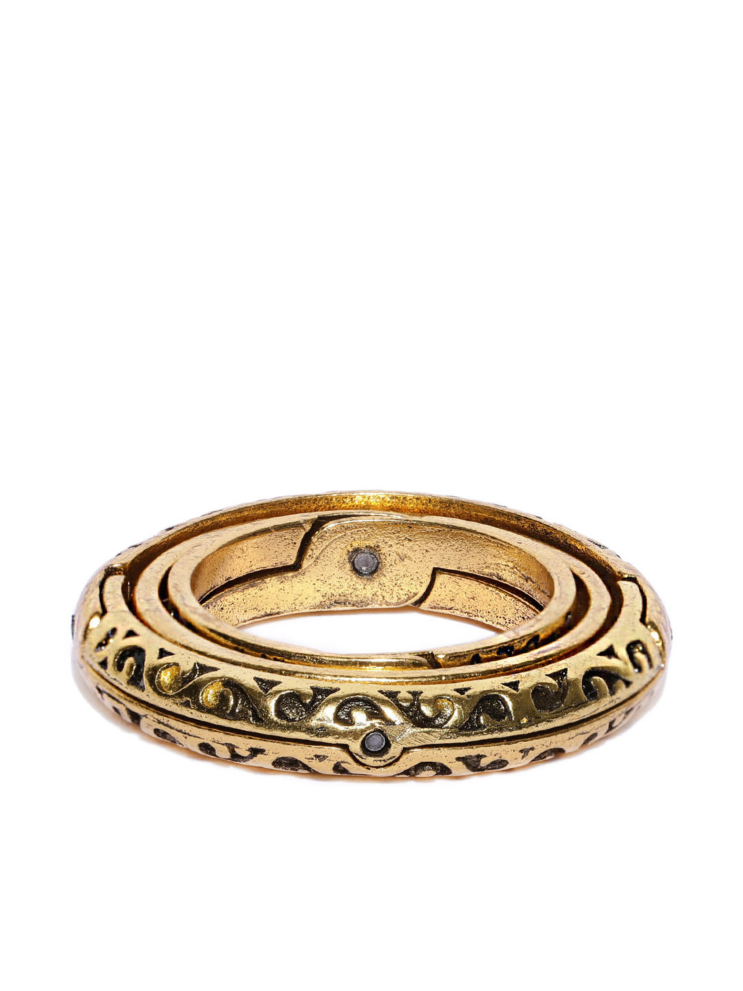 YouBella Gold Plated Textured Spinning Finger Ring