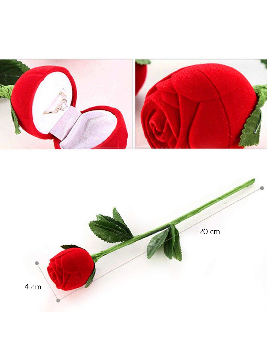 YouBella Valentine Gifts Rose Box with Crystal Ring Silver Plated Ring for Men (Silver and Red) (YBRG_20082)