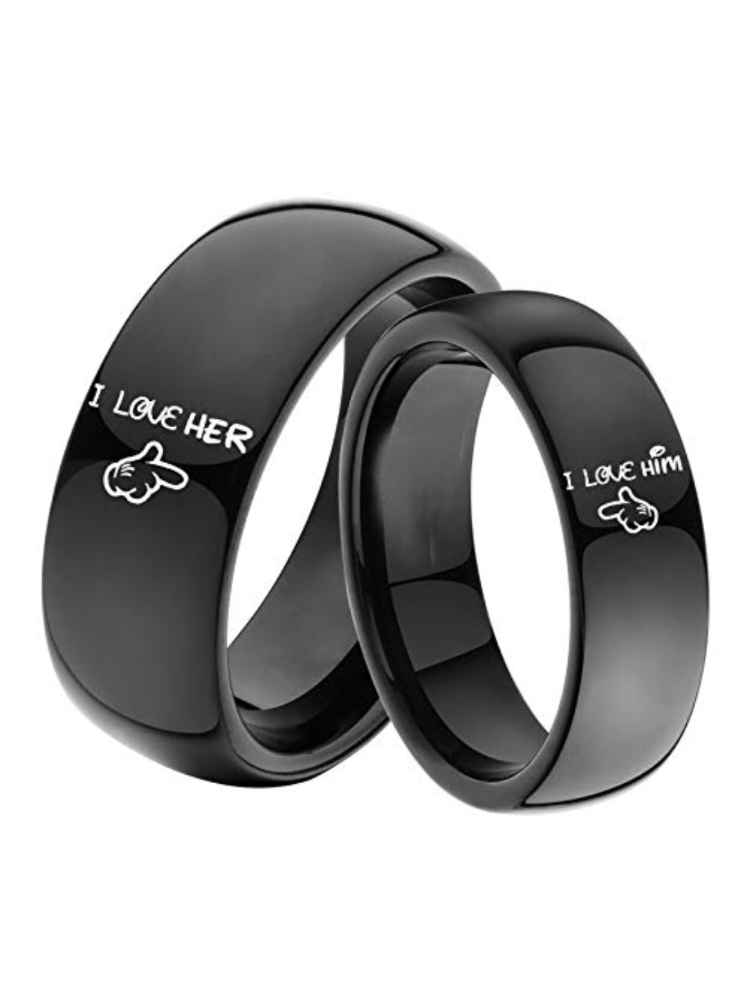 Valentine Gifts for Girlfriend/Wife : YouBella Jewellery 100% Stainless Steel Never Fading Couple Rings for Girls/Women/Boys/Men