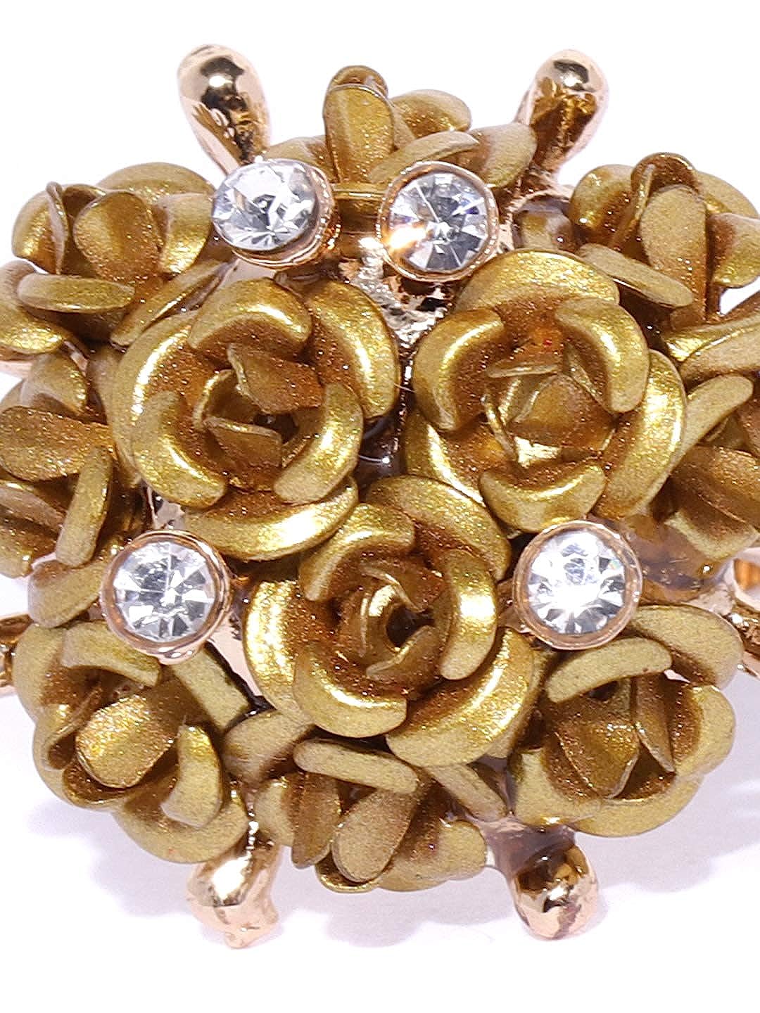 Valentine Gifts for Girlfriend/Wife : YouBella Jewellery Stylish Love Rose Ring for Women/Girls (Gold)