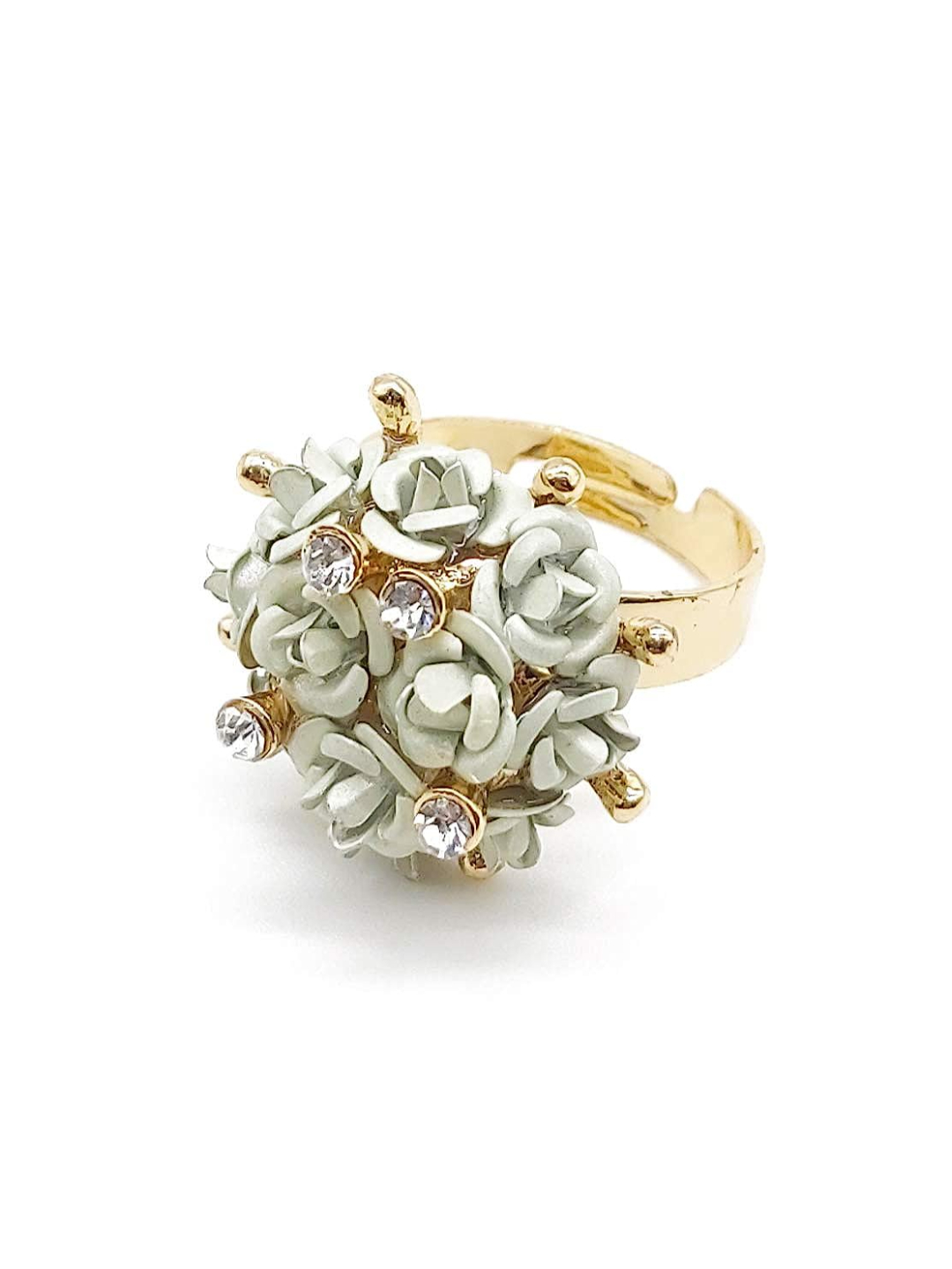 Valentine Gifts for Girlfriend/Wife : YouBella Jewellery Stylish Love Rose Ring for Women/Girls (Silver)