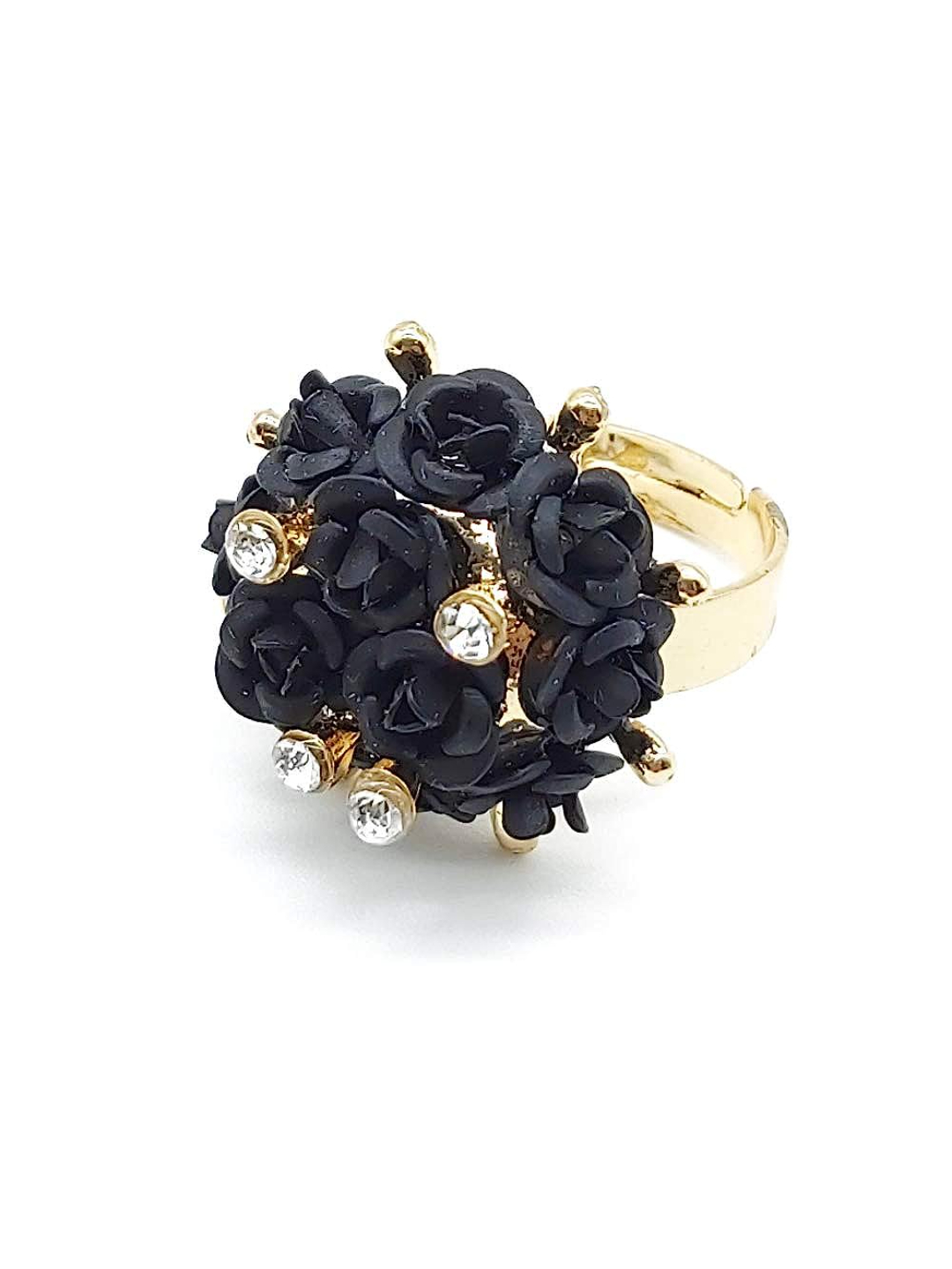 Valentine Gifts for Girlfriend/Wife : YouBella Jewellery Stylish Love Rose Ring for Women/Girls (Black)