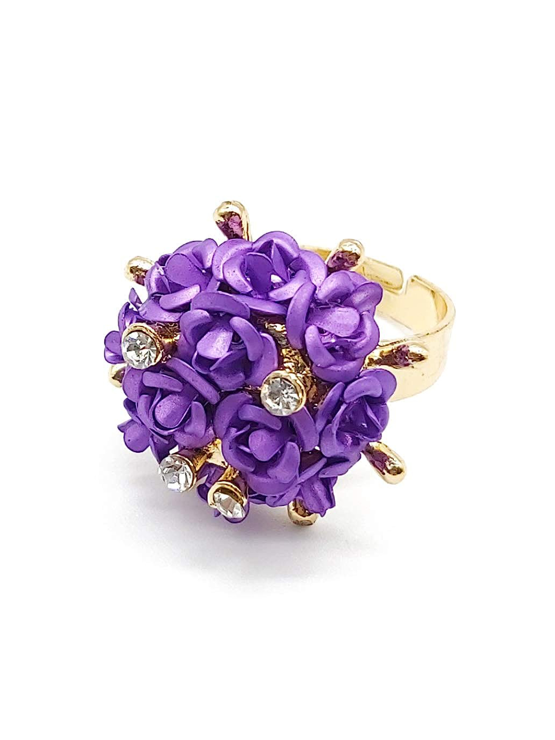 Valentine Gifts for Girlfriend/Wife : YouBella Jewellery Stylish Love Rose Ring for Women/Girls (Purple)