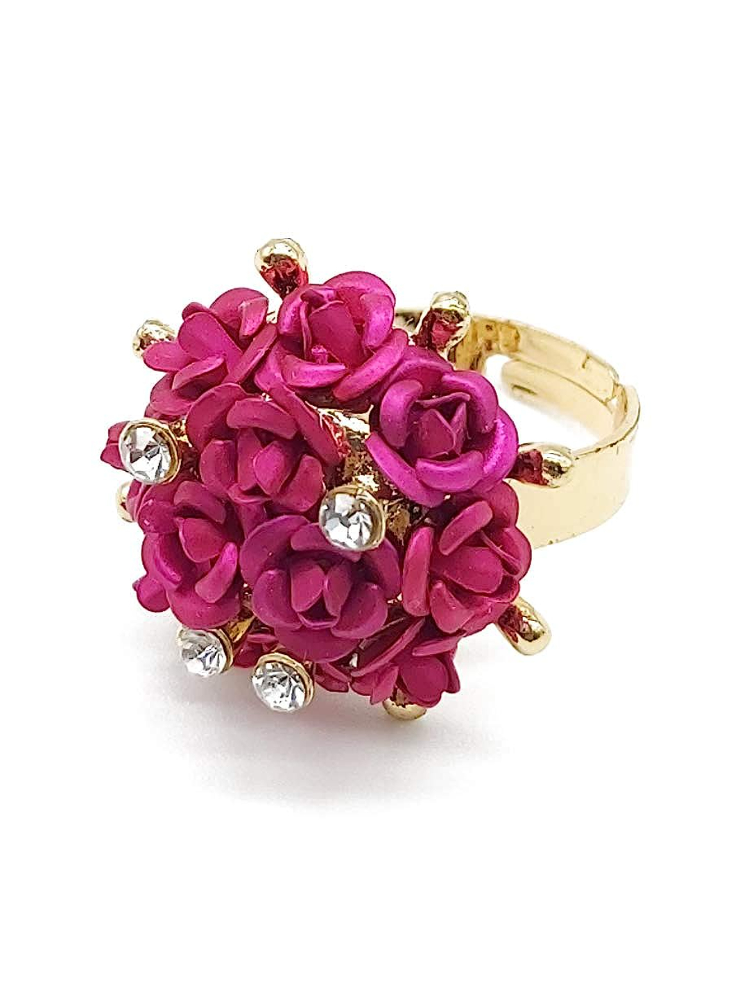 Valentine Gifts for Girlfriend/Wife : YouBella Jewellery Stylish Love Rose Ring for Women/Girls (Pink)