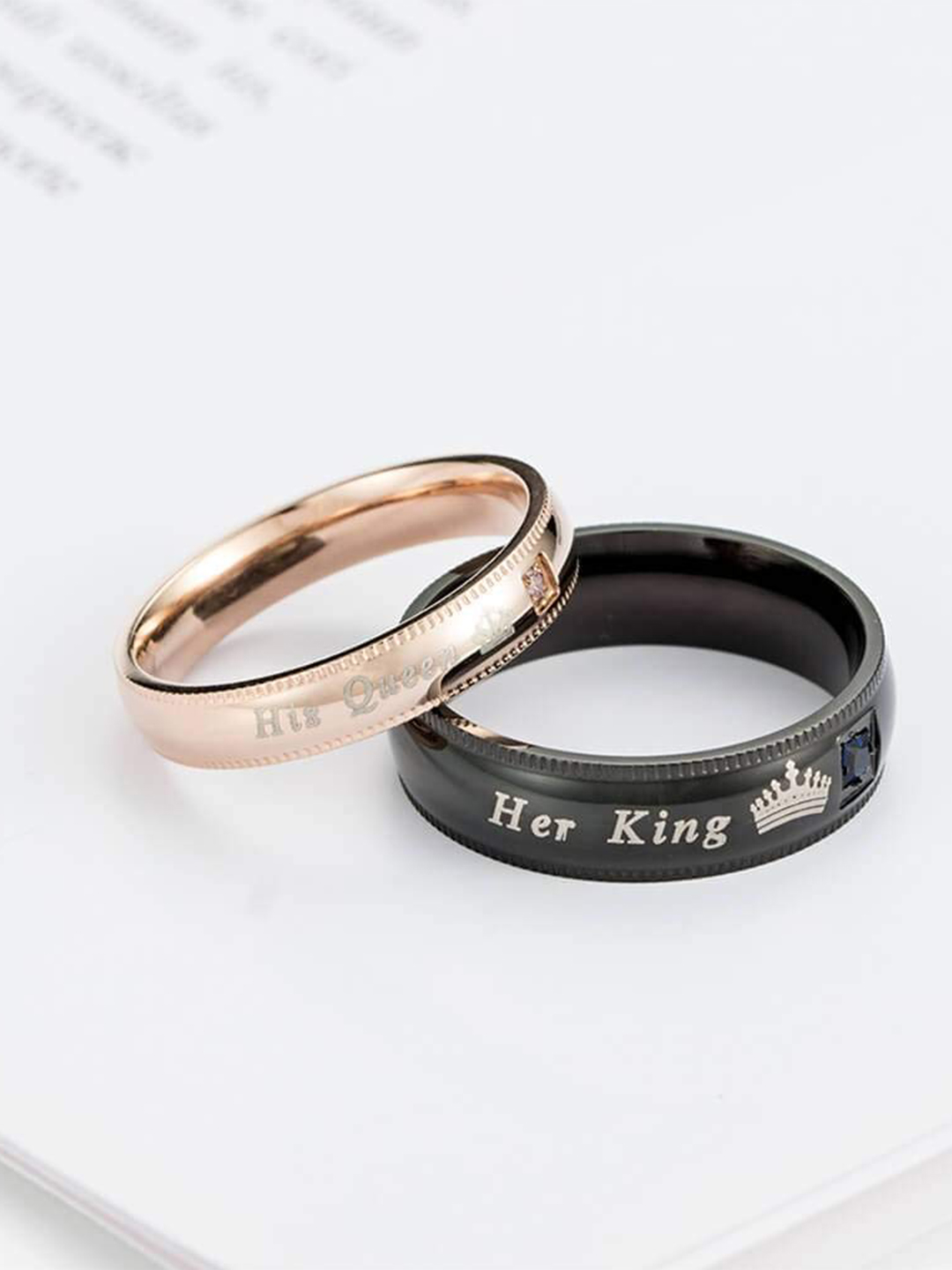 Valentine Gifts for Girls/Women : YouBella Jewellery 100% Stainless Steel Never Fading Couple Rings for Girls/Women/Boys/Men