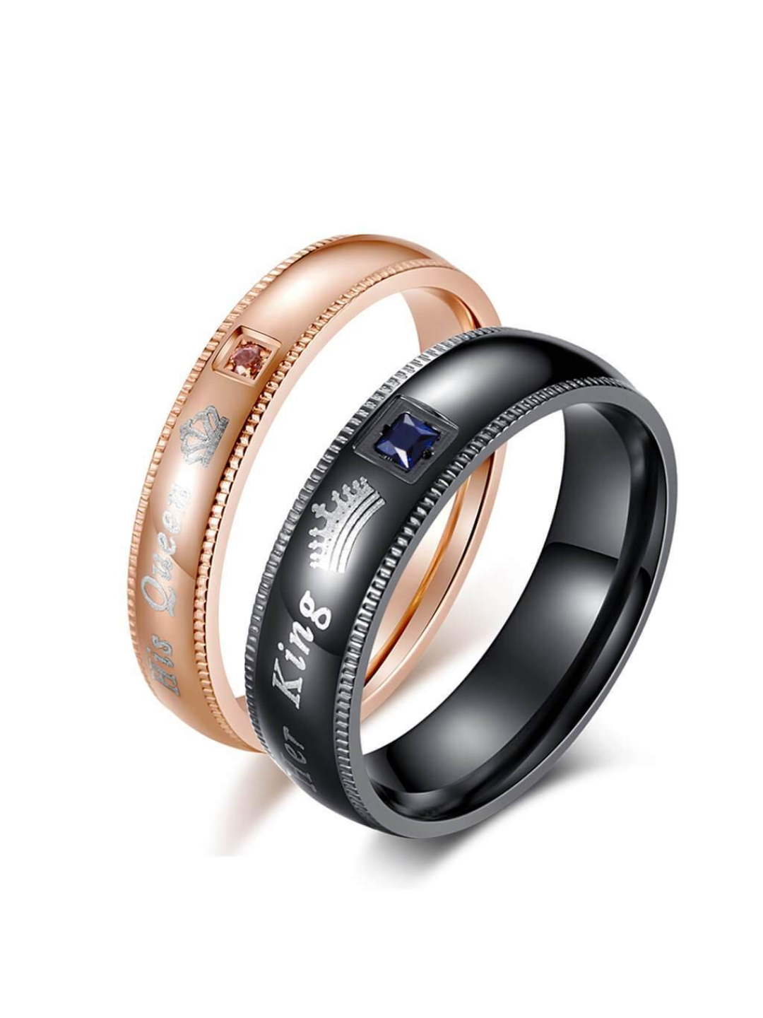Valentine Gifts for Girls/Women : YouBella Jewellery 100% Stainless Steel Never Fading Couple Rings for Girls/Women/Boys/Men