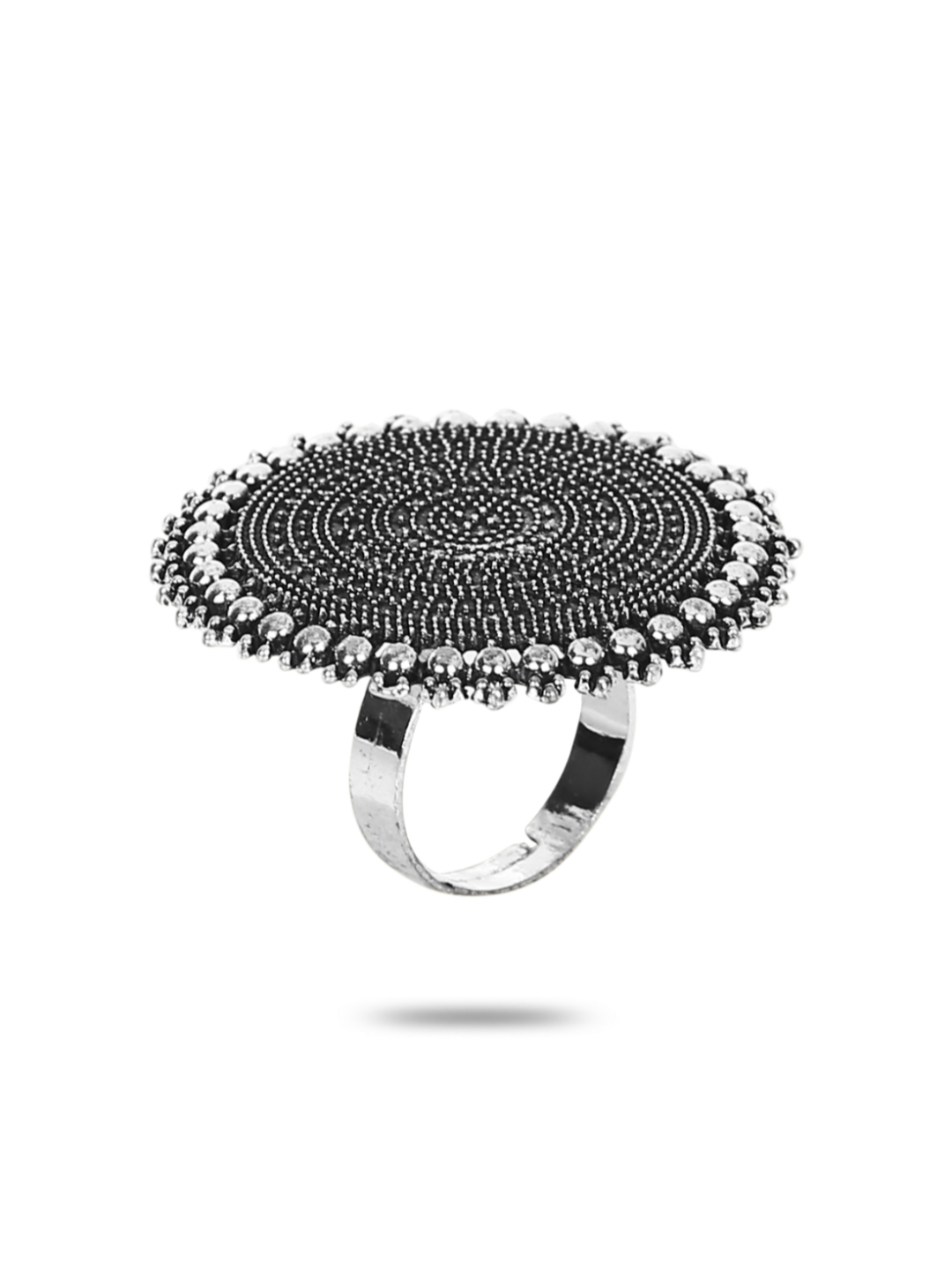 YouBella Oxidized Silver Plated Afghani Rings for Women and Girls (Adjustable Size, Combo of 3 , Style 1)