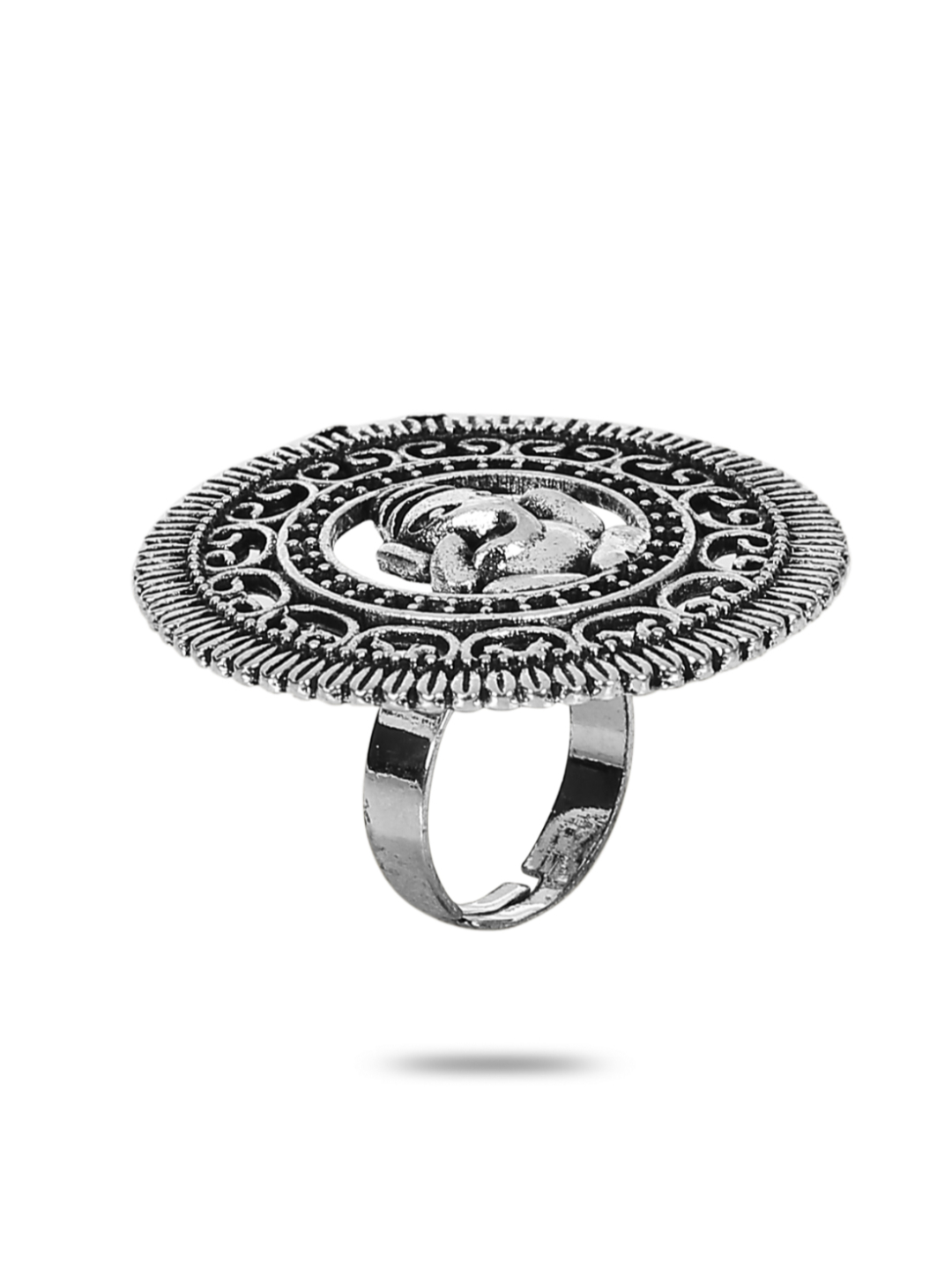 YouBella Oxidised Silver Plated Afghani Rings for Women and Girls (Adjustable Size, Combo of 3, Style 2)