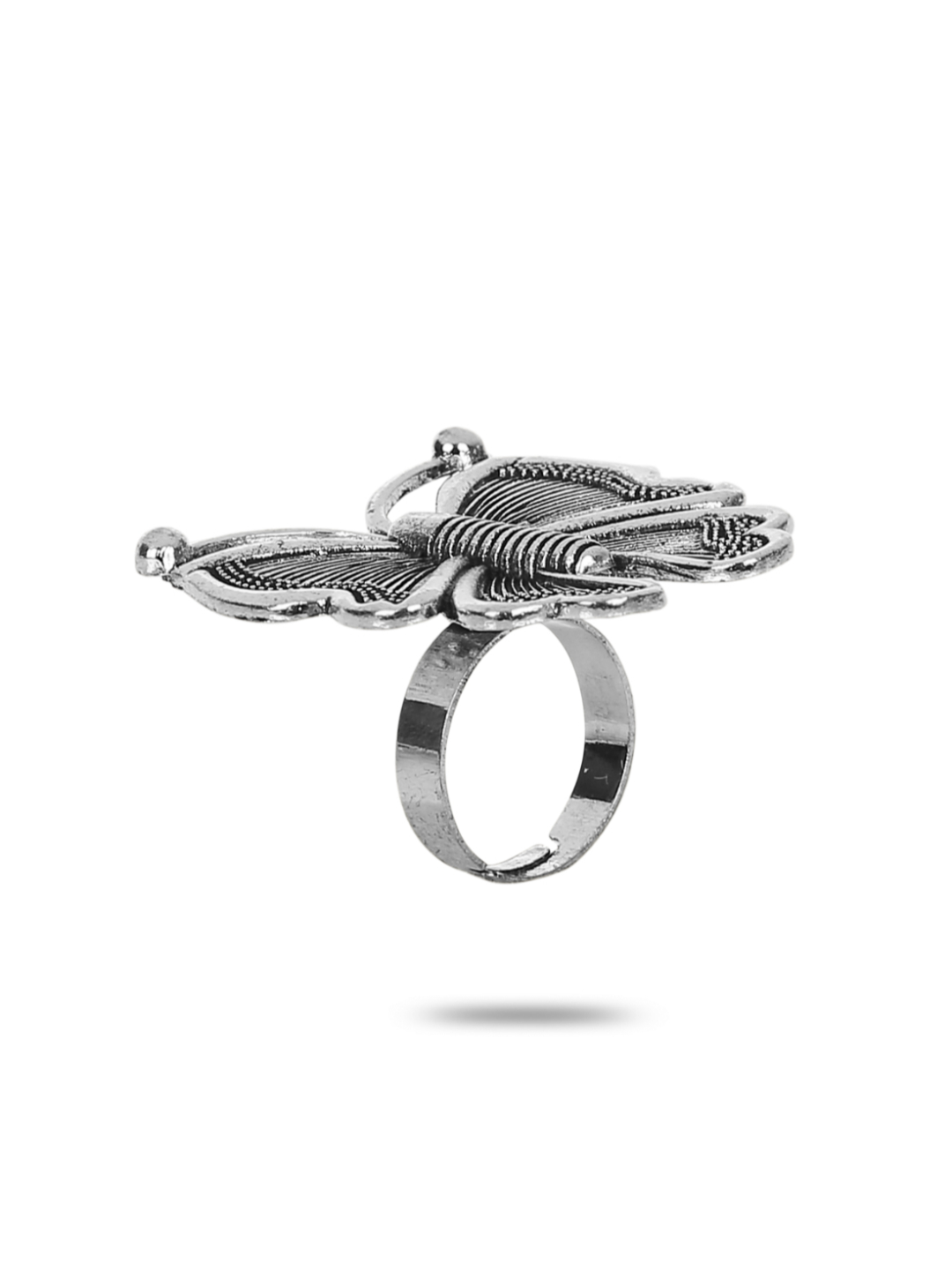 YouBella Oxidised Silver Plated Afghani Rings for Women and Girls (Adjustable Size, Combo of 3, Style 2)